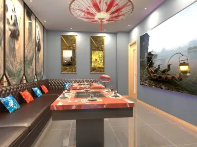 Chinese tea room 3D model