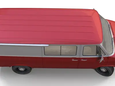 70s industrial van Low-poly 3D model