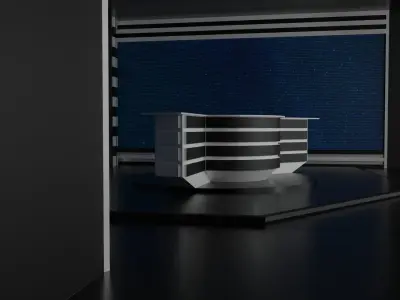 Tv Studio Low-poly 3D model