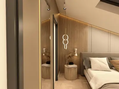 ATTIC ROOM MODERN VILLA 360 VIEW Low-poly 3D model