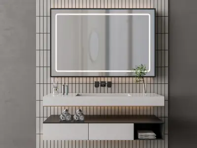 Vanity bathroom set 001 3D model