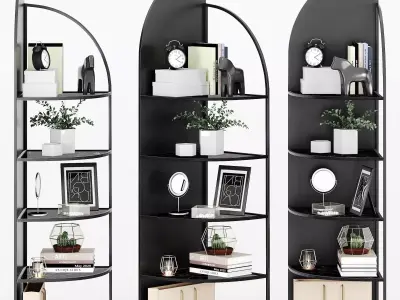 Corner shelving Palazzo with decor 3D model