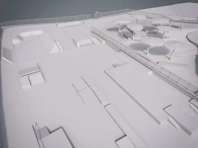 Skate park Low-poly 3D model