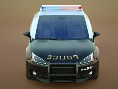 Generic Police Sedan v11 Low-poly 3D model