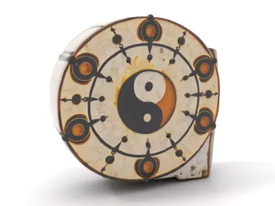 Yin Yang Symbolic Clock model pack Low-poly 3D model