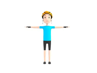CartoonMan032 Cyclist 3D model