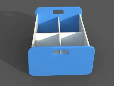 Double Storage Unit Blue Low-poly 3D model