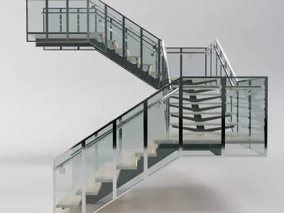 modern stair 04 3D model