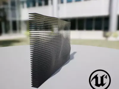 Waving Wall Panel B Low-poly 3D model