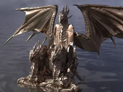 King of dragons Throne Slim 3D model