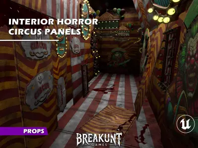Interior Horror Circus Panels - Unreal Engine 5 3D model