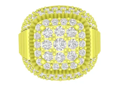 Luxury Square Pave Diamond Mens Ring 3971 3D print model