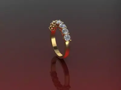 ring with diamods 3D print model