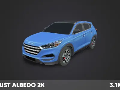 Mobil Game-Ready SUV Car 1 Low-Poly Low-poly 3D model