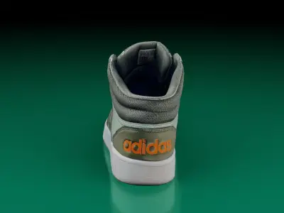 Adidas Hoops 3 Mid green LP Game ready Low-poly 3D model