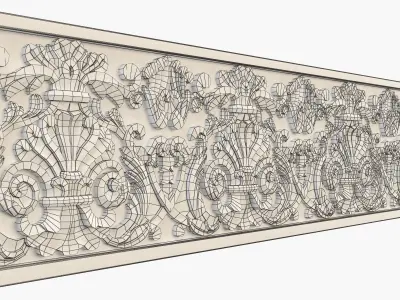 Moulding ornate wall panel 3D print model