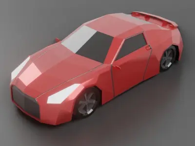 Low poly Nissan Car Collections - Low Poly - Game Ready Low-poly 3D model