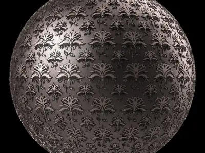 Metal Materials 16- Ornament Metal panels Pbr 4k Seamless Low-poly 3D model