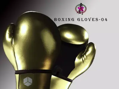 Boxing Glove-Gold Low-poly 3D model