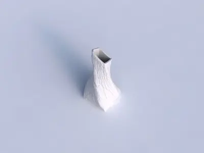 Vase twisted squeezed and bent quadratic 2 with organic cells 3D print model