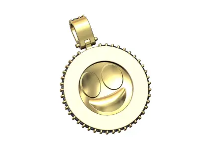Iced Money emoji pendant with bail 3D print model