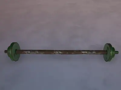 Old barbell Low-poly 3D model