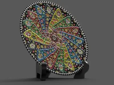 decorative Enamel plate 3D model