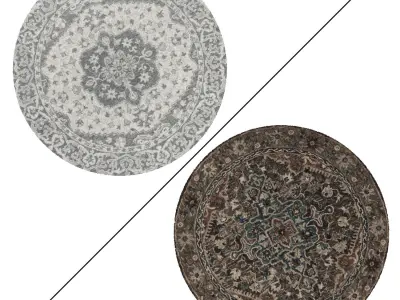 Round Rug Set 17 3D model