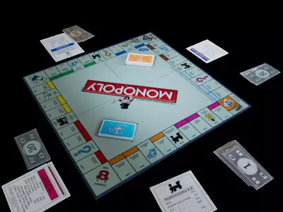 Monopoly Board Game Low-poly 3D model