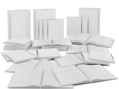 Book Set 1 of books with on cover 3D model