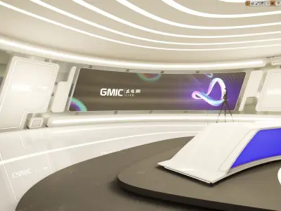 3D Virtual interior Set in UE4 Low-poly 3D model