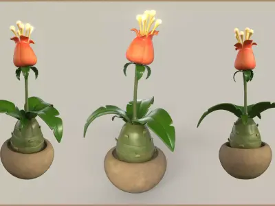Stylized Fantasy Plant Low-poly 3D model