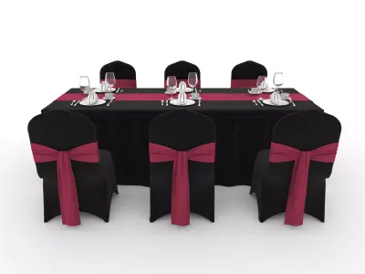 Banquet Table and Chair 122 3D model