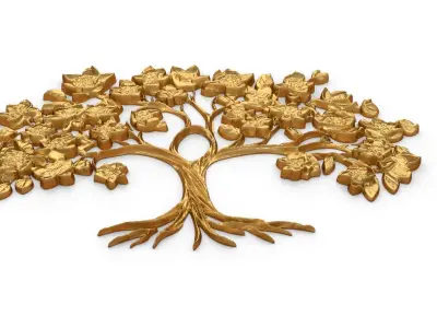 mural tree decor set ornament 04  3D model