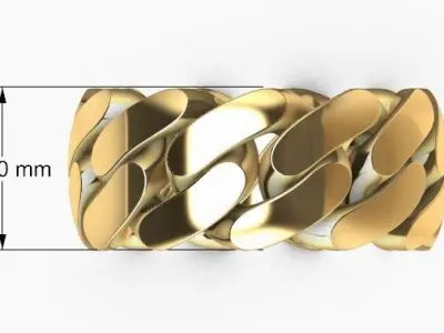 CUBAN RING SIZE 7 USA 3D print model