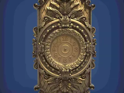 Carved clock for 3D printing and CNC 3D print model shop