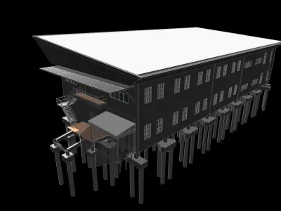 Laboratory building in REVIT 24R05 3D model