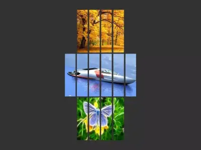 Split Art boards collection Low-poly 3D model