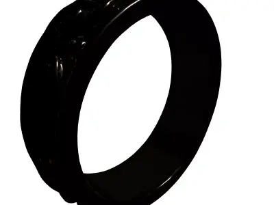 Elegant Gold Diamond Floral Ring Low-poly 3D model