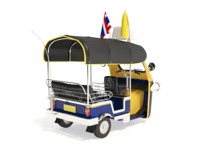 Tuk-Tuk Motor-tricycle in Thailand 3D model