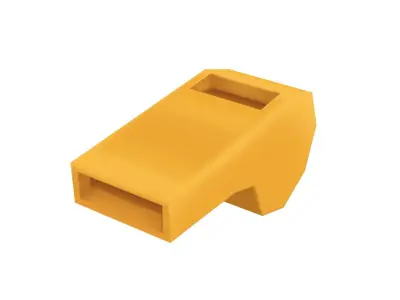 Plastic Whistle - Hand Painted 3D model