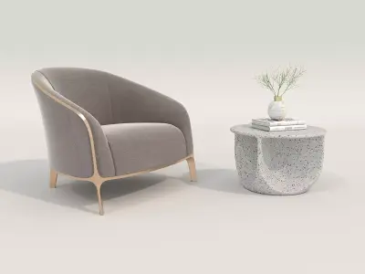Modern Coffee Table and Armchair Set 71 3D model