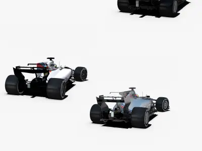 Formula 2017 cars pack 1 Low-poly 3D model