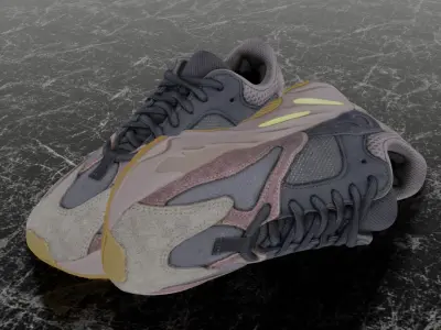 ADIDAS YEEZY 700 MAUVE 3D SHOES Low-poly 3D model