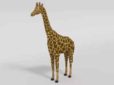 Low Poly Cartoon Giraffe Low-poly 3D model