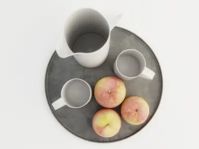 Aria set with apples 3D model