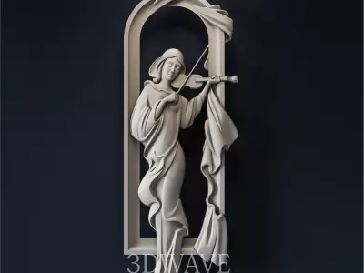 A GIRL WITH VIOLIN  3D model