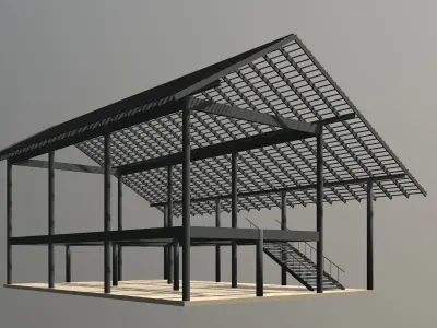 Tropical house structure 3D model
