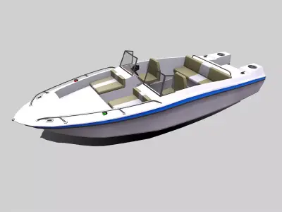 Ski Boat Low-poly PBR Low-poly 3D model