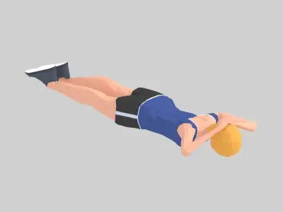 Bridge  Exercise Woman Animation Low-poly 3D model